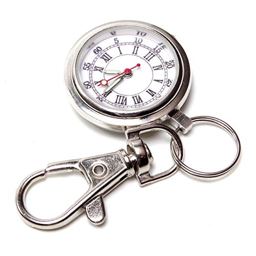 GoodsLand 【 シンプル 】 ナースウォッチ 逆さ文字盤 かわいい 時計 懐中時計 キーホルダー ナスカン リュック バッグ ポケット GD-NASUWT